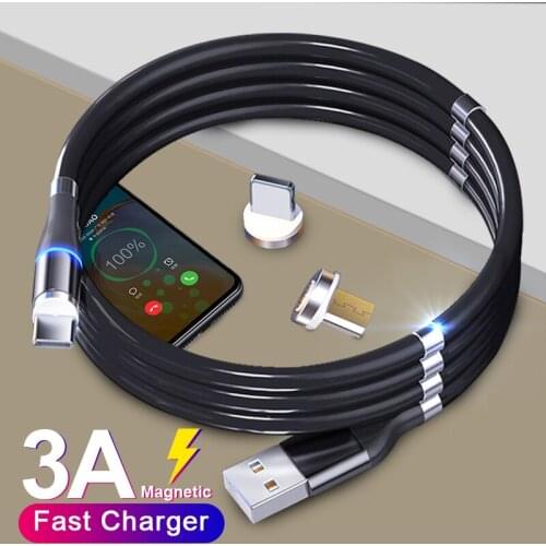 3A Fast Charge Micro USB Cable Magic Rope Absorption Magnetic Cord Universal Phone USB Type C Charger Wire For iPhone 12 Xiaomi