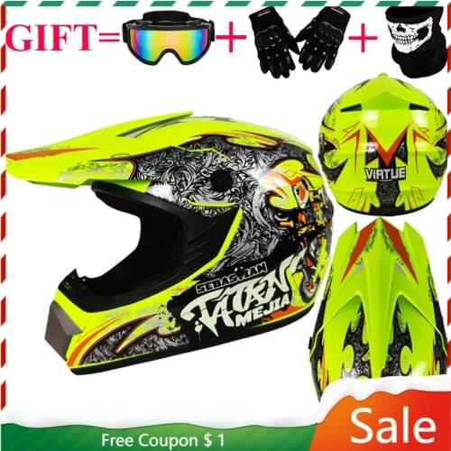 New Off-road Motorcycle Helmet DOT Motocross Professional Motorbike Racing Dirt Bike Full Face Moto Helm Casco Vintage