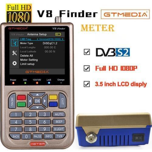 [100% New] V8 Finder Meter SatFinder Digital Satellite Finder DVB S/S2/S2X HD 1080P Receptor TV Signal Receiver Sat Decoder
