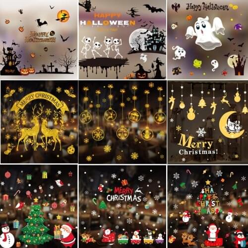 Christmas Window Stickers Christmas Ornaments Xmas Wall Decor Window Stickers Halloween Christmas Decorations for Home