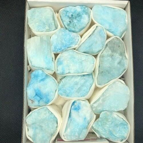 Wholesale 1PC Quartz Crystal Blue Vein Aragonite Mineral Reiki Decoration Specimen Random Healing Stones