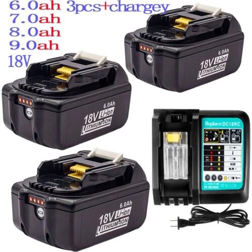 Suitable For Makita 18560 Power Lithium Ion Cordless Tool Battery, 18V6Ah BL 1830, 1840, 1850, 18650B, LXT400 2