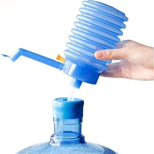 Portable Bottled Drinking Water Hand Press Manual Pump Dispenser with Removable Tube Vacuum Action Device