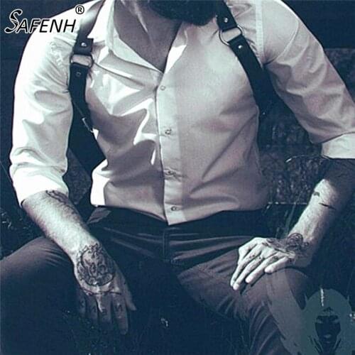 Gay Bdsm Punk Gothic Harness Belt Handmade Faux Leather Garter Straps Wear Bondage Sexy Belt Harajuku Boys Suspenders Lingerie