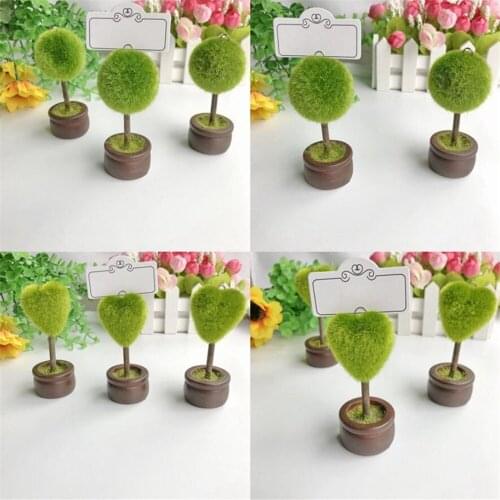 ST7 Free Shipping Heart and Round Wedding Favor Topiary Tree Photo and Place Card Holder Weddings Table Decoration 24Pcs/Lot