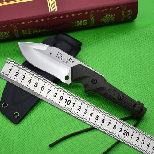 154CM Blade G10 Handle Fixed Knife Outdoor Military Knife Mountaineering Rescue Tool Hunting Fishing Diving Knife Straight Knife
