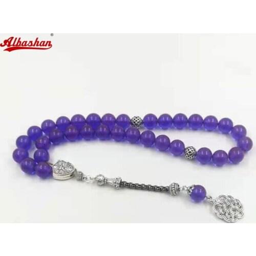 Tasbih Purple Resin 33 Beads Bracelet Muslim rosary bead Turkish tassel Fashion Misbaha Islamic bracelet muslim prayer bead gift