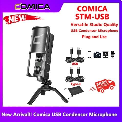 Comica STM-USB Versatile Metal Condenser Cardioid Microphone for USB C Smartphone and Computer, Studio Recording Microphone