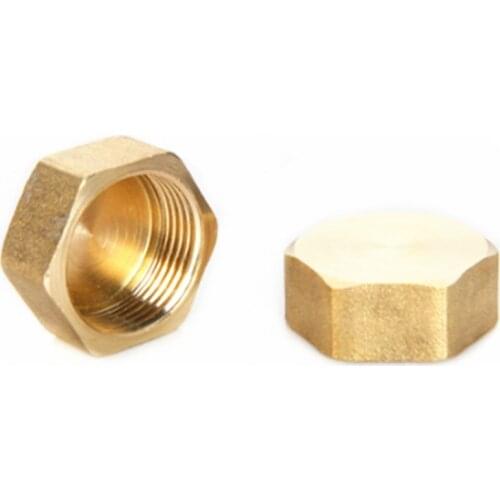 1/8" 1/4" 3/8" 1/2" 3/4"BSP Female Thread Brass Pipe Hex Head Brass End Cap Plug Fitting Coupler Connector Adapter