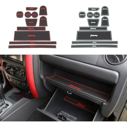 10pcs For Suzuki Jimny Accessories Rubber Door Mat Interior Anti-Slip Cup Pad Gate Slot Pad