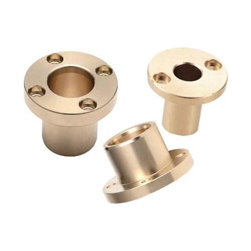 2pcs ID 8mm OD 12mm bronze flange bearing perforated sets wear-resistant bush self-lubricating oil bushing 15mm-30mm length