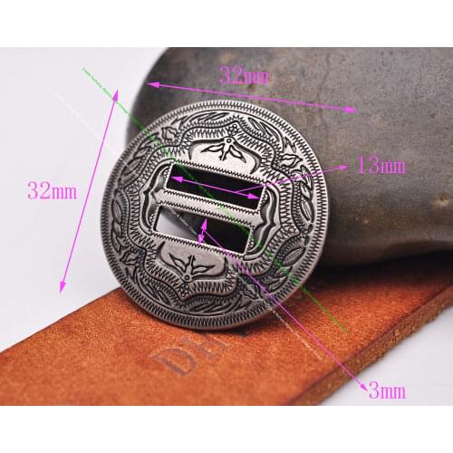 6X Western Cowboy Gold Sliver Saddles Tack Headstall Bridle Leathercraft Belt Hatband Slotted Conchos Buckle 1-1/4"