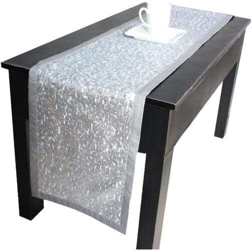 Free Shipping New Design Sequin Bling Bling Decoraction Faux Silk Table Runner Table Decoration Silvery Color P4682