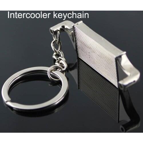 10Pcs/Lot Intercooler Keychain Creative Accessories Hot Sale Auto Part Radiator Keyring Water Tank Key Chain Ring Keyring Keyfob
