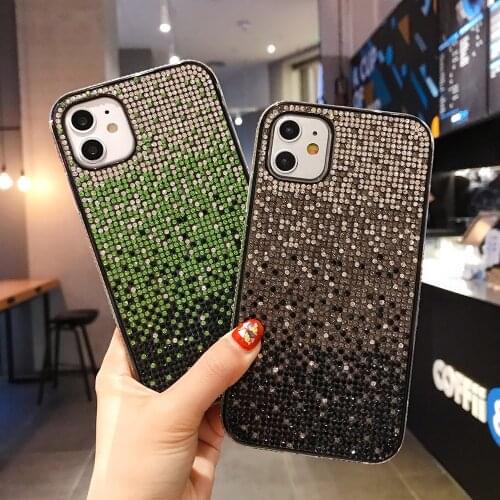 Shiny Bling Diamond Glitter Phone Case for iphone 11 12 Pro XS MAX X XR 10 9 7 8 Plus 6s 6 SE 2020 Rhinestone Around Cover Coque