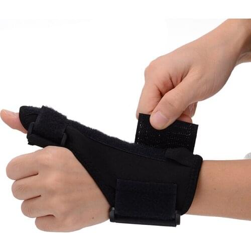 Black Neoprene Left or Right Wrist Support Thumb Brace Splint Adjustable Strap Wraps Thumb Protection