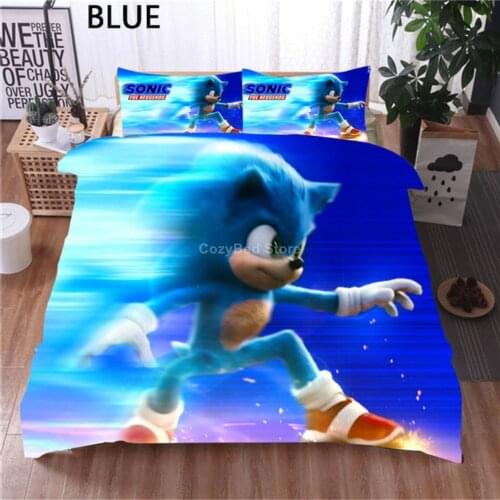 Kids Blue Cartoon Bedding Set Game Figure Boy Duvet Cover Sets Comforter Bed Linen Twin Queen King Single Size Dropshipping Gift