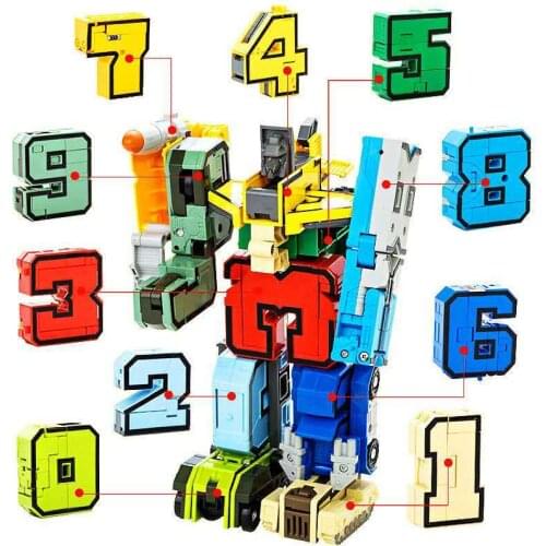 Hot Number Robot Assembling Building Blocks Educational Toys Action Figure Transformation Robot Deformation Robots Kids Toy