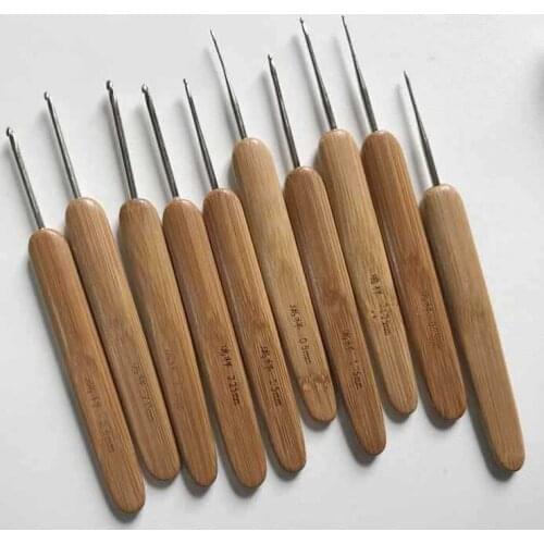 Weaving Tool Carbonized Bamboo Handle Crochet High Quality Crochet Hook Craft Knitting Tool for DIY & Cloth Sewing 8 Pcs / Set