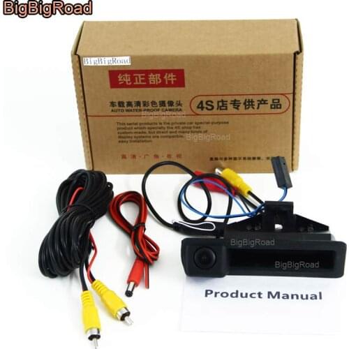BigBigRoad Car Parking Trunk Handle Rear View Backup Reverse Camera For BMW X1 E84 / X3 E83 / X5 E53 E70 / X6 E71 2008~2013