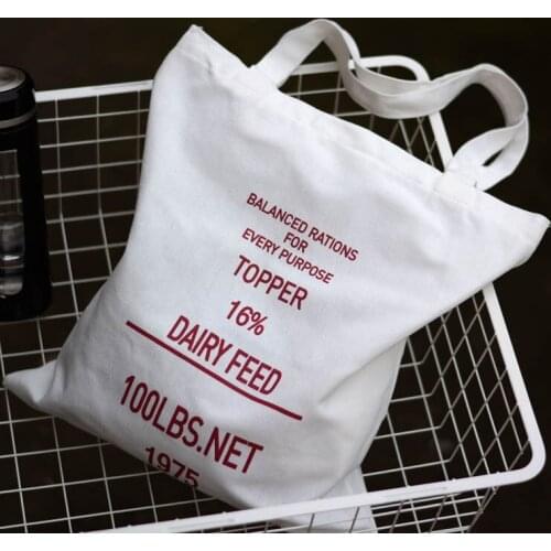 Korea simple letter original small fresh canvas bag womens bag art reusable shopping bags shoulder student canvas bag