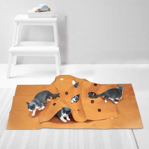 Pet Cat Toy Ripping Mat Collapsible Cat Tunnel Kitten Big Cat Toy Mat Detachable Easy To Clean Cat Mat Anti-Skid Pet Cat Tunnel