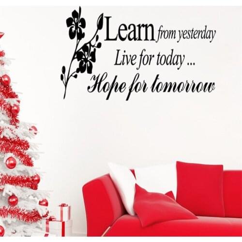 Creative Home Room Decor Wall Stickers Learn From Yesterday Family Love Art Wall Quotes Wall Stickers Family Leather Wall Decals