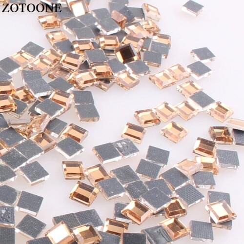 Square Rhinestones Flatback Glass Crystals Stones Hot Fix Nail Rhinestone Iron on Strass Beads for DIY Clothes Crafts E