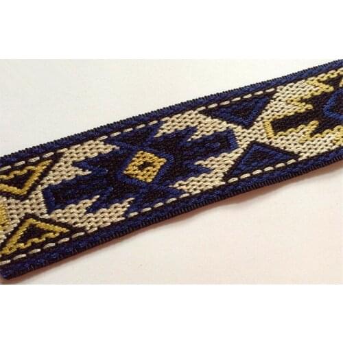 Hot selling 4cm nation style single face embroidery woven webbing,fashion straps webbing,XERY160911B guitar strap ribbon