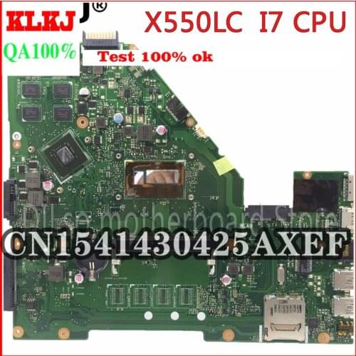 KLKJ X550LC Motherboard For ASUS X550LC X550lb A550LB A550LC X550LN Laptop Motherboard I7 CPU Original Test Mainboard In Stock