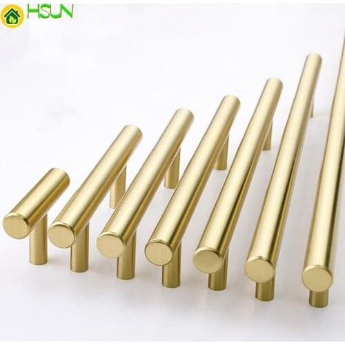 Furniture Cabinet Modern Handles Solid Brass Drawer Wardrobe Gold Bronze Knob Kitchen Cupboard Door Handle and Pull Hardware