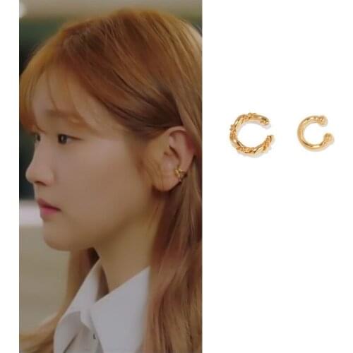 Park Su Dam same Record of Youth 2021 fashion new creative design temperament exquisite single circle high quality Earrings