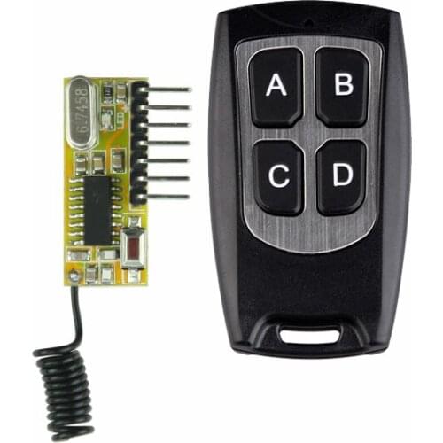 DC5V 4CH Radio Receiver Module Superheterodyne receiver Decoding Module+Transmitter Momentary Toggle Latched Adjusted Learning