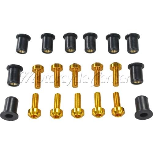 Motorcycle Universal 5MM Windscreen Windshield Bolts Screw Kit For Honda Suzuki Yamaha Kawasaki Ducati BMW Gold