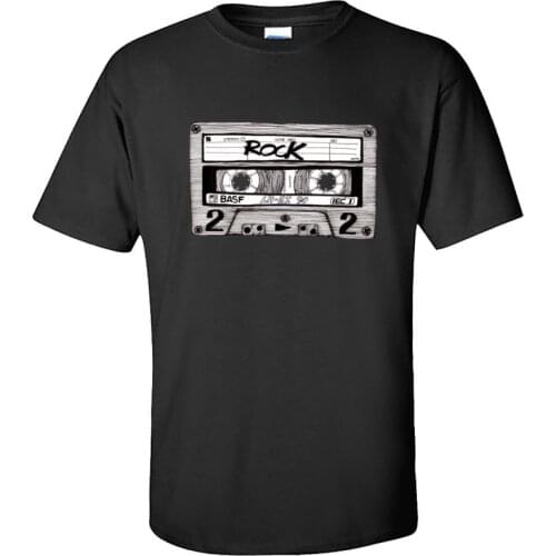 Cassette Rock Mix Tape Vintage T Shirt O Neck 100% Cotton Fabric Mens Tops Tees Short Sleeve Faddish New Tops & Tees