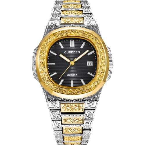 Brand Mens Watches Bronze Steel Strip Vintage Classic Quartz Waterproof Military Sport Wristwatch Zegarek Meski Erkek Kol Saati