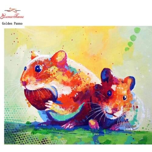 Golden Panno,DIY DMC 11CT 14CT completely Cross stitch,Two lovely mice, kits embroidery needlework sets wall decoration