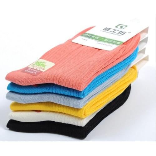 New Free shipping new young girl fashion candy solid socks Female girls Teenagers bamboo sock 6pair direct sales 6 colors
