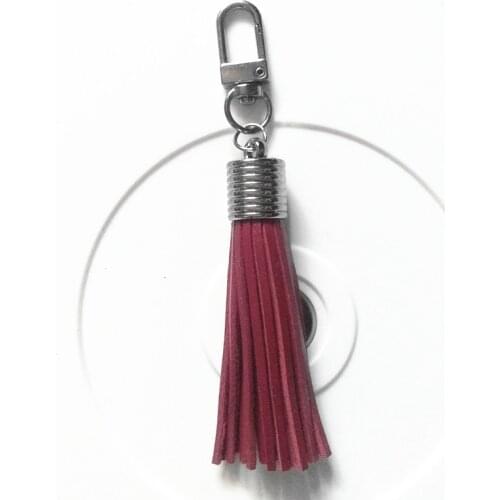 New Gun Black Leather Tassel Key Chain South Korea Clasp Key Ring Cute Big Pendant Bag Charming Car Key Holder Personality Gifts