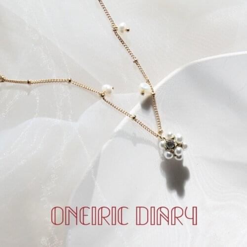 ONEIRIC DIARY 2021 Spring Vintage Pearl Rhinestone Ball Clavicle Chain Necklace Fashion Textured Versatile Female Necklace
