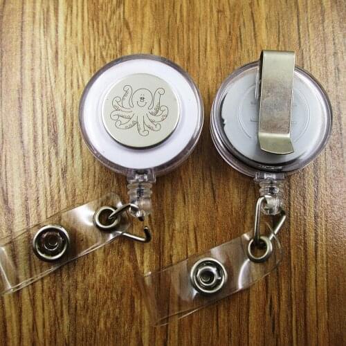 Octopus ID Badge Reel gift for him/her friend family retractable recoil id badge holder work fun