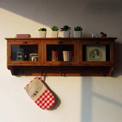 Hanging cabinet wall cabinet wooden cabinet wall hanger retro wall hanging kitchen cabinets furniture