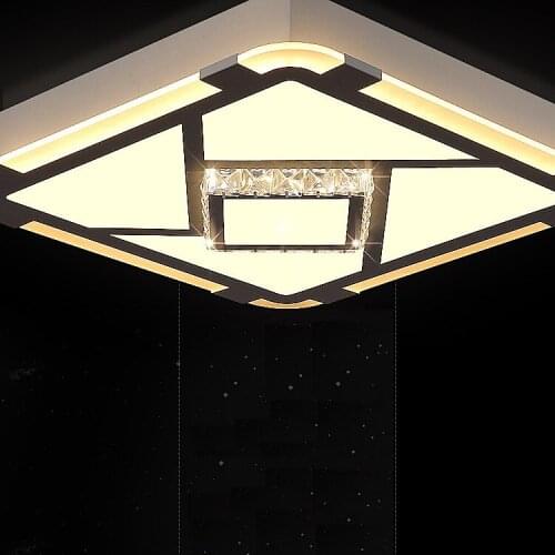 GRB rectangular and square iron acrylic LED crystal dimming ceiling lights living room bedroom study ceiling lamps 110-240V