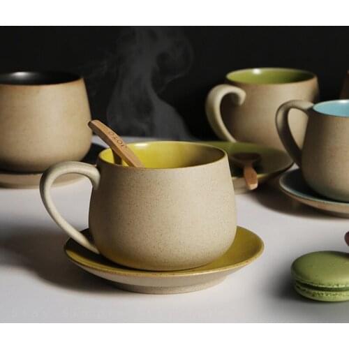 Handmade Ceramic Coffee Cup Set Personality Simple Art Pottery Cup Japanese Couple Cup Mug Coffee Cup Tableware Supplies