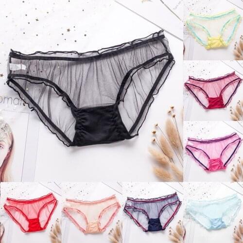 Sexy Lace Lingerie Womens Panties Female Transparent Mesh Underwear Briefs Erotic Lingerie Sexy Costumes Lenceria Sensual Mujer