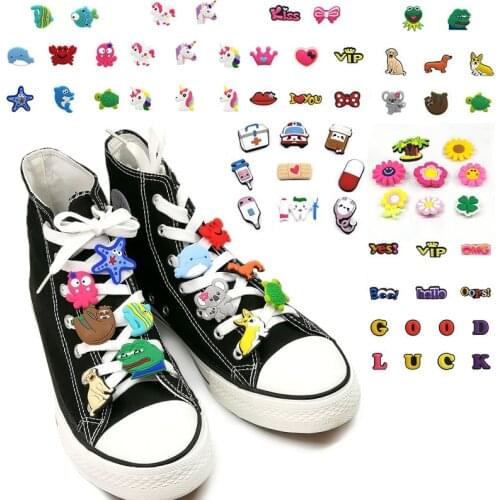 8-15pcs Unicorns Cute PVC Shoes Shoelace Charms Medical Accessories Animals Flowers Sneakers Dog Decorations Kid Party Gifts