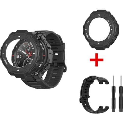 2in1 Silicone Band For Huami Amazfit T Rex Strap Sport Wristband For Xiaomi Amazfit T-REX case cover shell Smart Watch Bracelet