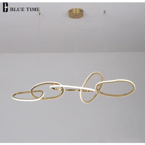 Modern Led Pendant Light For Dining room Kitchen Living room Circle Chandelier Pendant Lamp Hanging Lighting Fixture 120CM 100CM