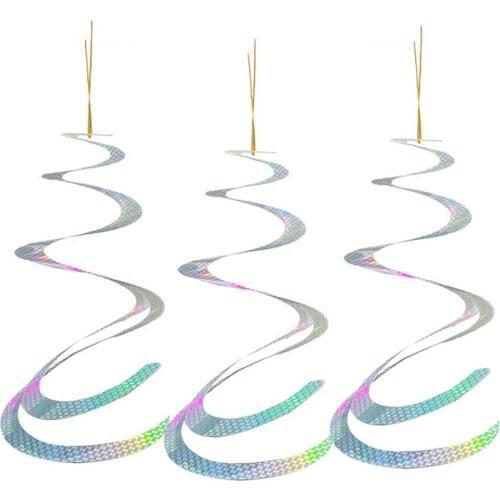 Hanging Wind Twisting Spiral Reflector Scare Bird Discs Device Efficient Spiral Bird Device Reflect Light