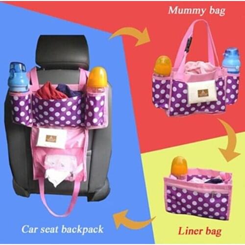 Hot Sale Three Style Using Multifunctional Car Nappy Bags Baby Diaper Mummy Baby Travel Bag Waterproof Baby Tool Storage Bag